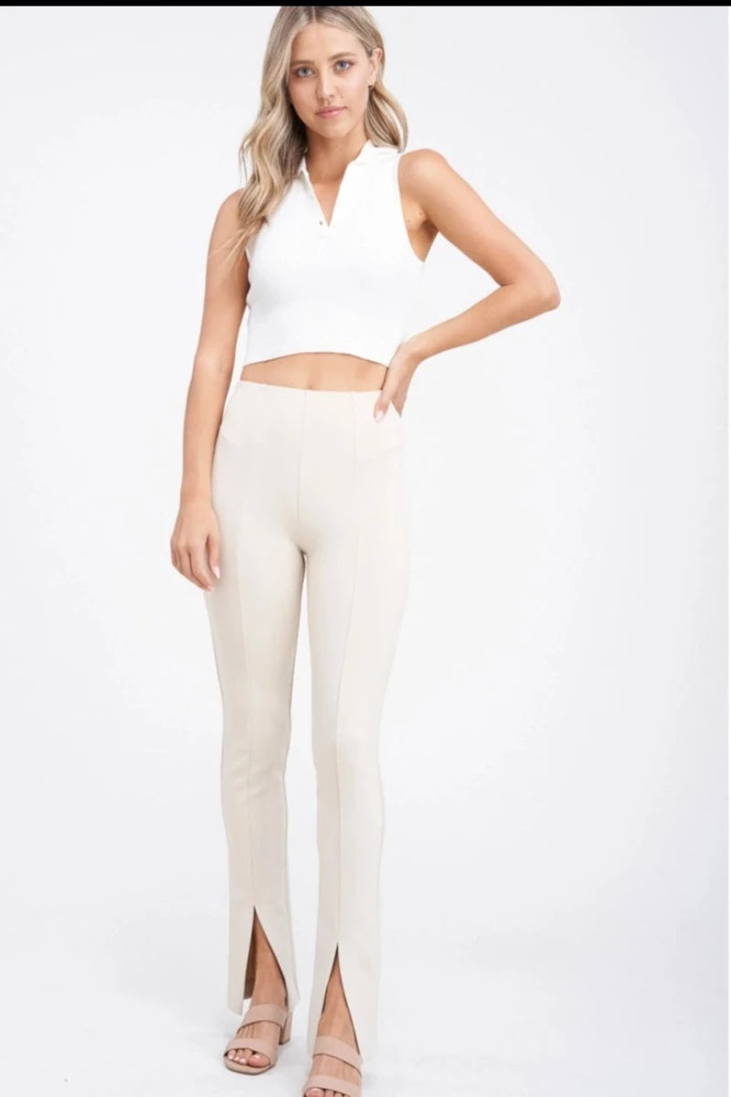 Gia High Waisted Pant Ivory